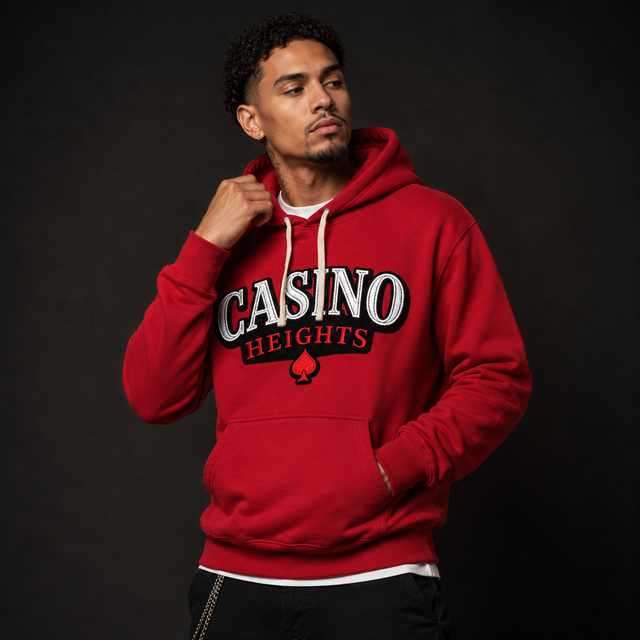 Casino Heights Classic Logo Hoodie – Red
