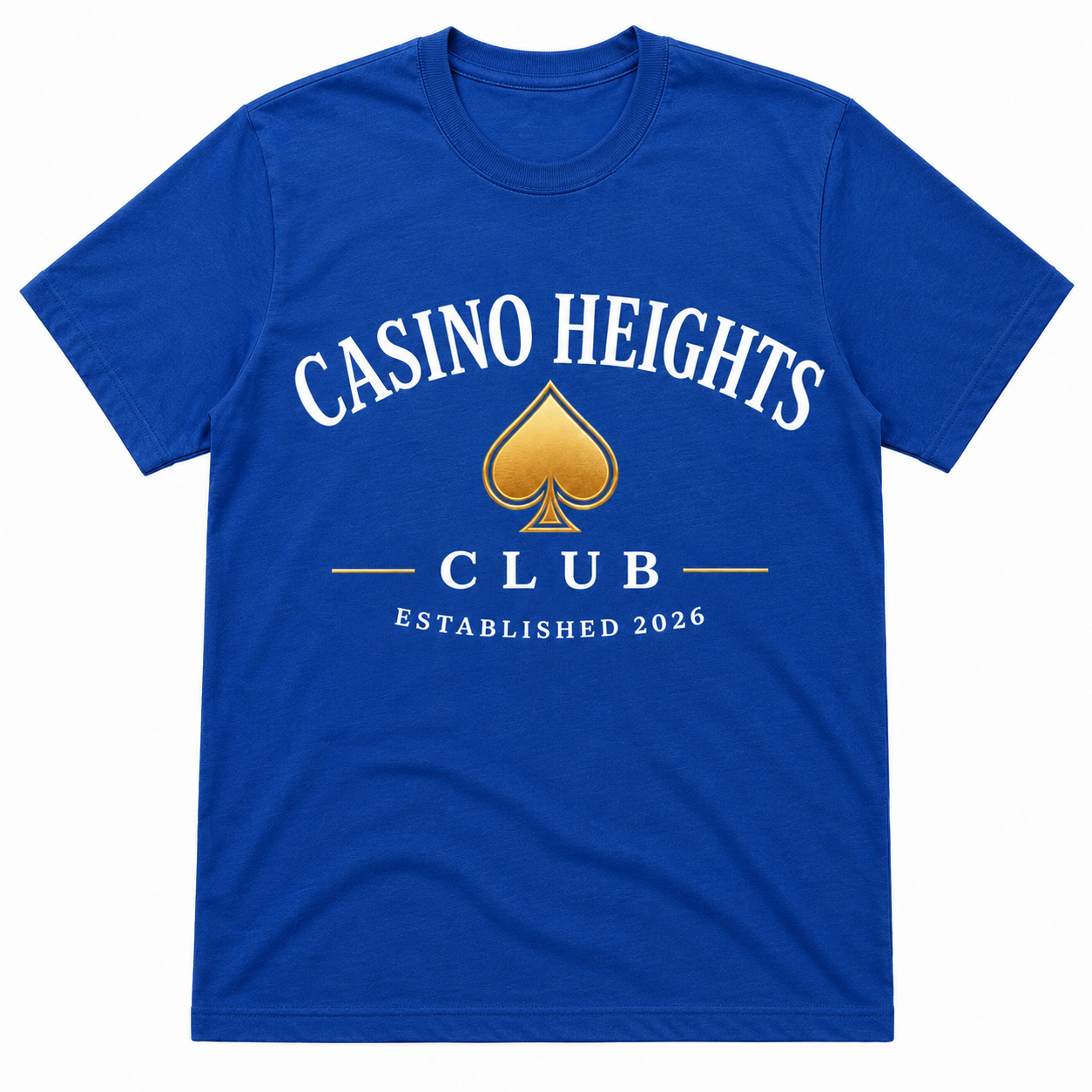 Casino Heights Club Royal Blue Gold Spade Graphic Tee