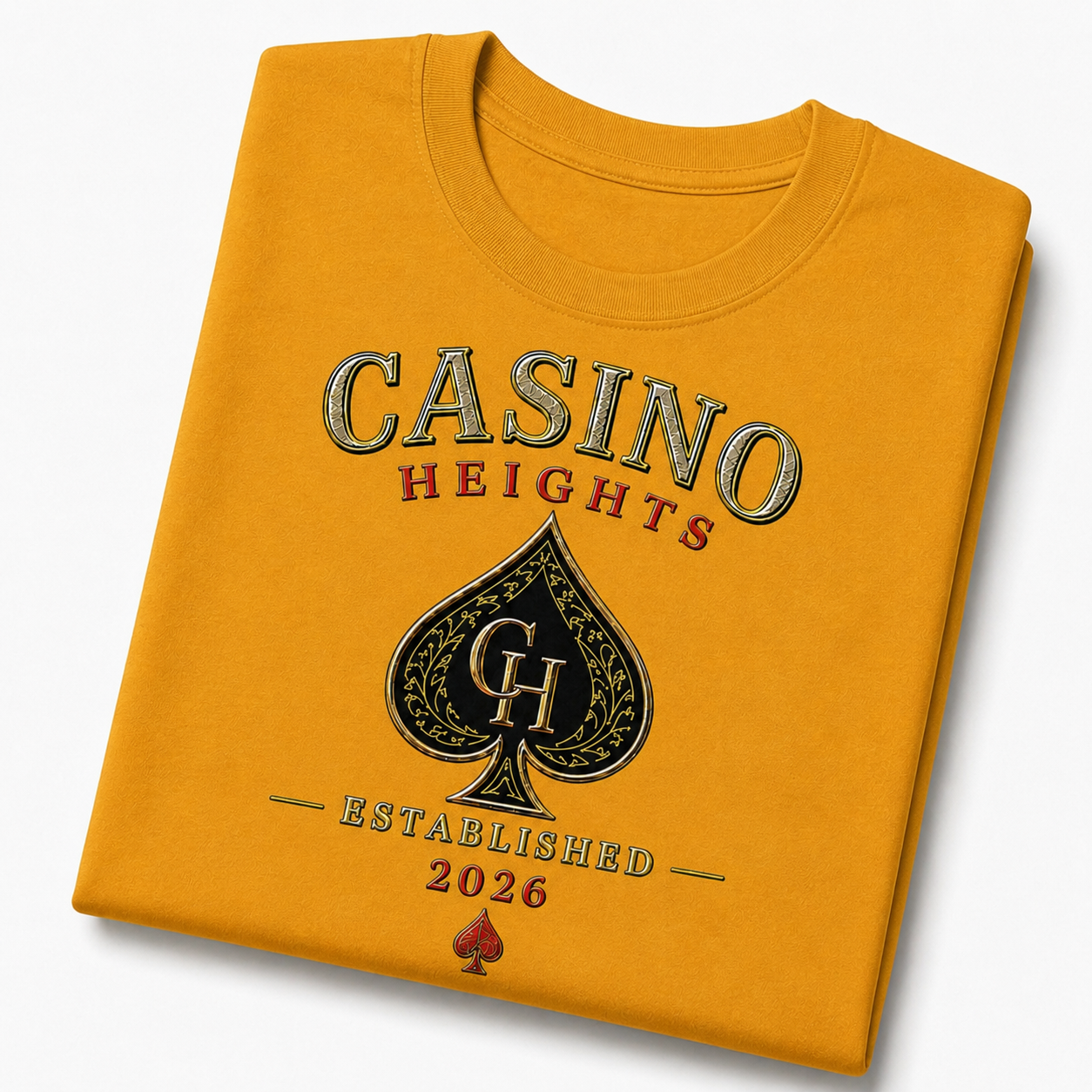 Casino Heights Established 2026 Graphic Tee – Gold