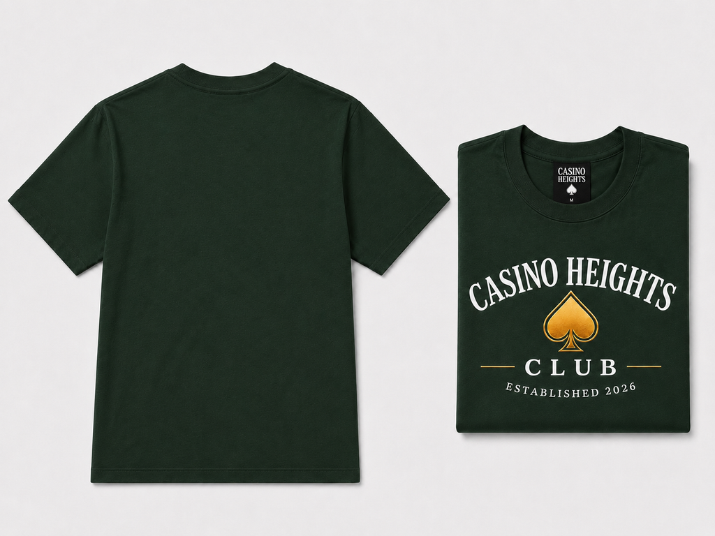 Casino Heights Club Forest Green Gold Spade Graphic Tee