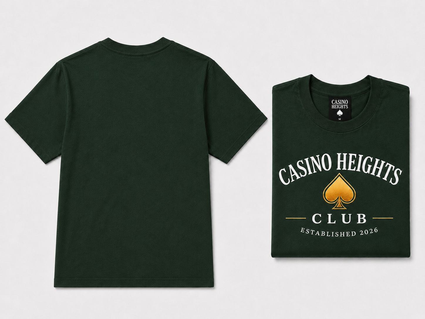 Casino Heights Club Forest Green Gold Spade Graphic Tee