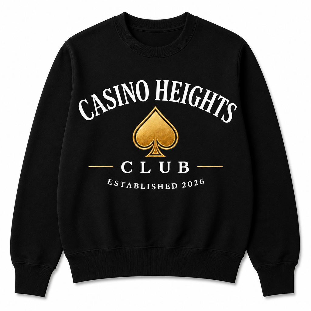 Black Casino Heights Club Crewneck Sweatshirt