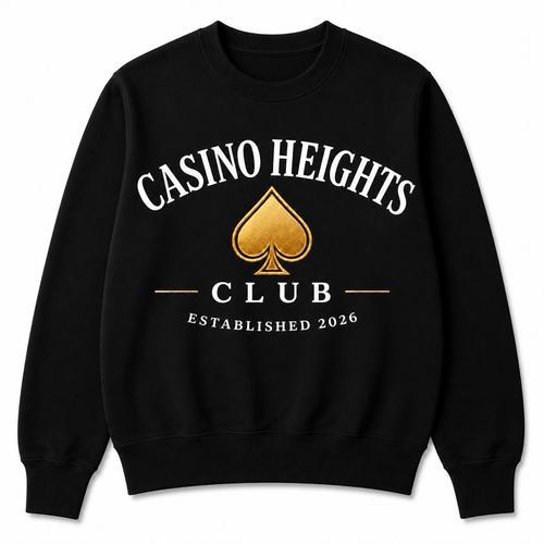 Black Casino Heights Club Crewneck Sweatshirt