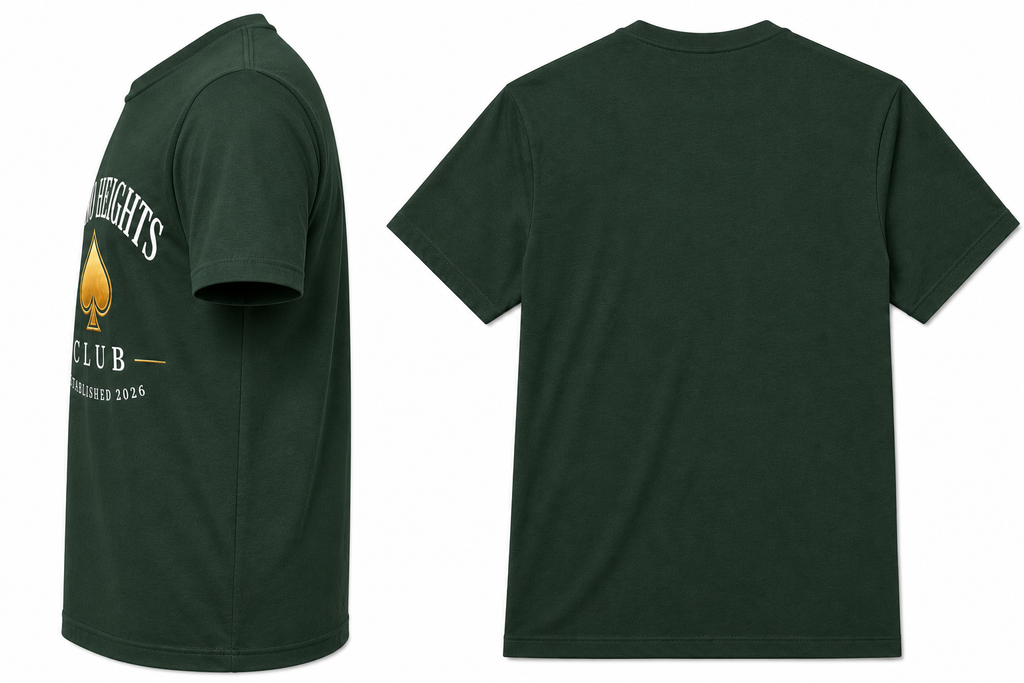 Casino Heights Club Forest Green Gold Spade Graphic Tee