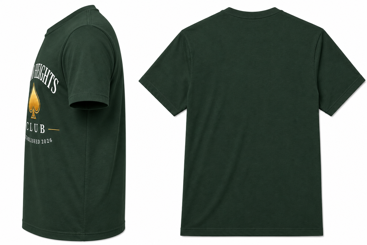 Casino Heights Club Forest Green Gold Spade Graphic Tee
