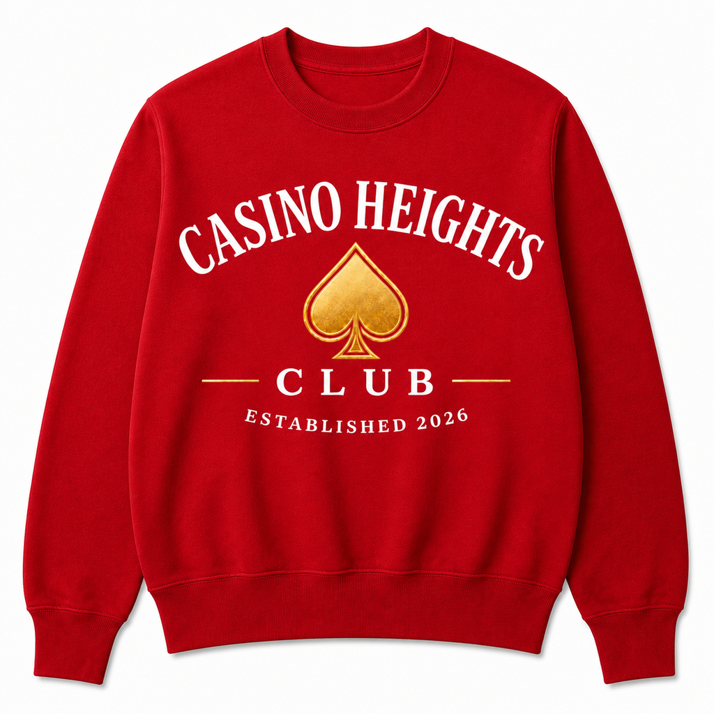 Red Casino Heights Club Crewneck Sweatshirt