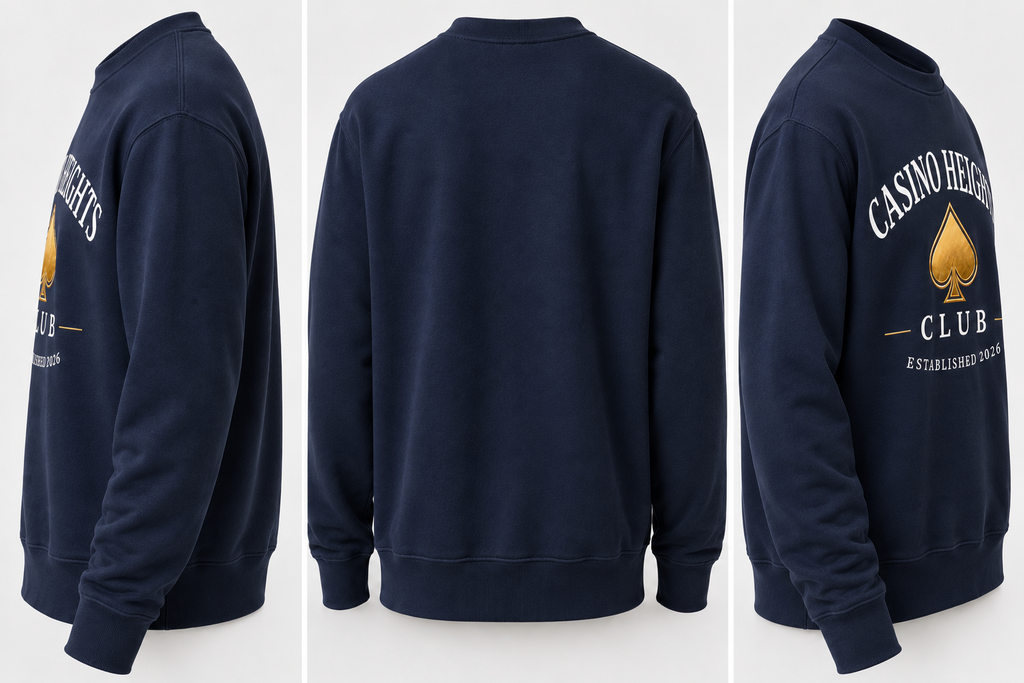 Casino Heights Club Navy Blazer Crewneck Sweatshirt