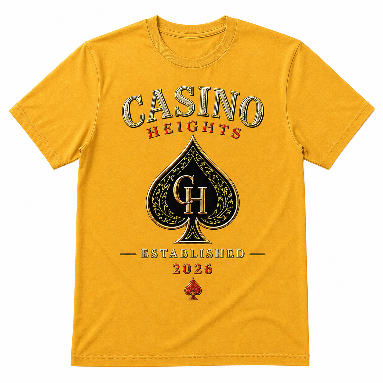 Casino Heights Established 2026 Graphic Tee – Gold