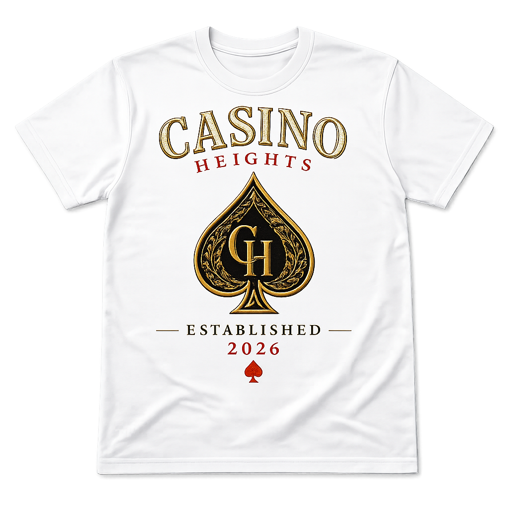 Casino Heights Established 2026 Graphic Tee – White