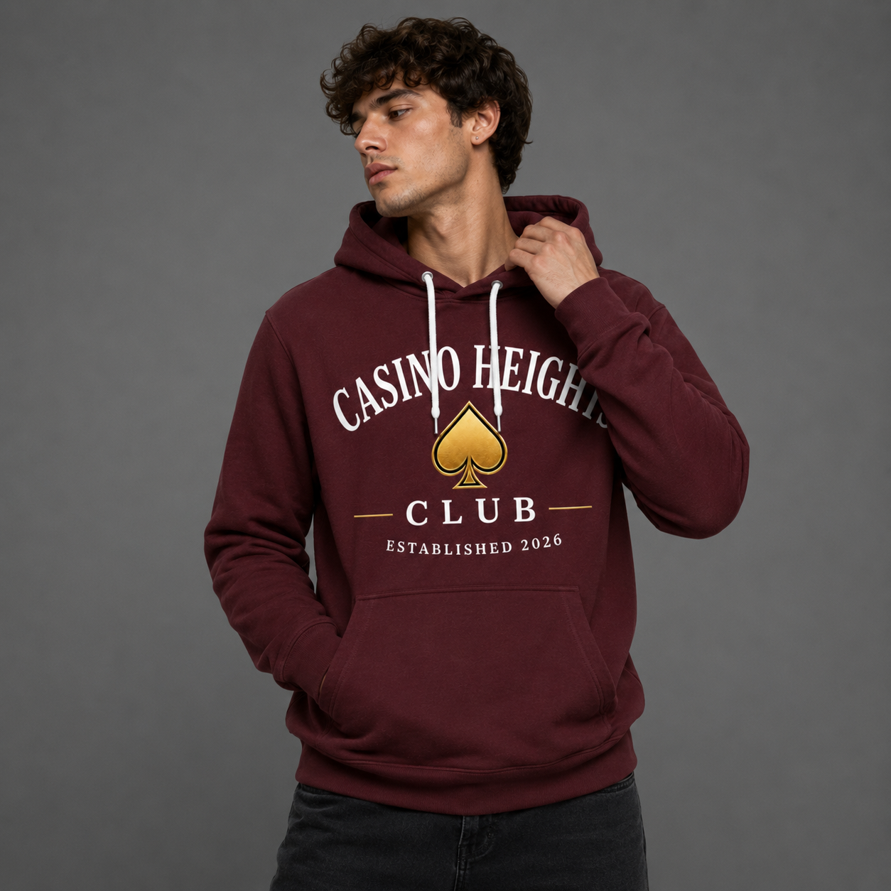 Maroon Casino Heights Club Hoodie
