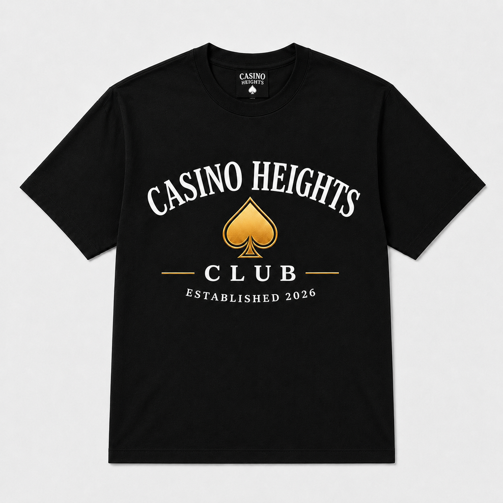 Casino Heights Club Gold Spade Graphic T-Shirt – Black