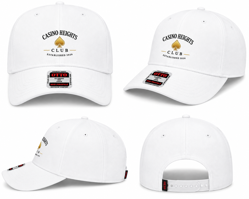 Casino Heights Club White Snapback Hat