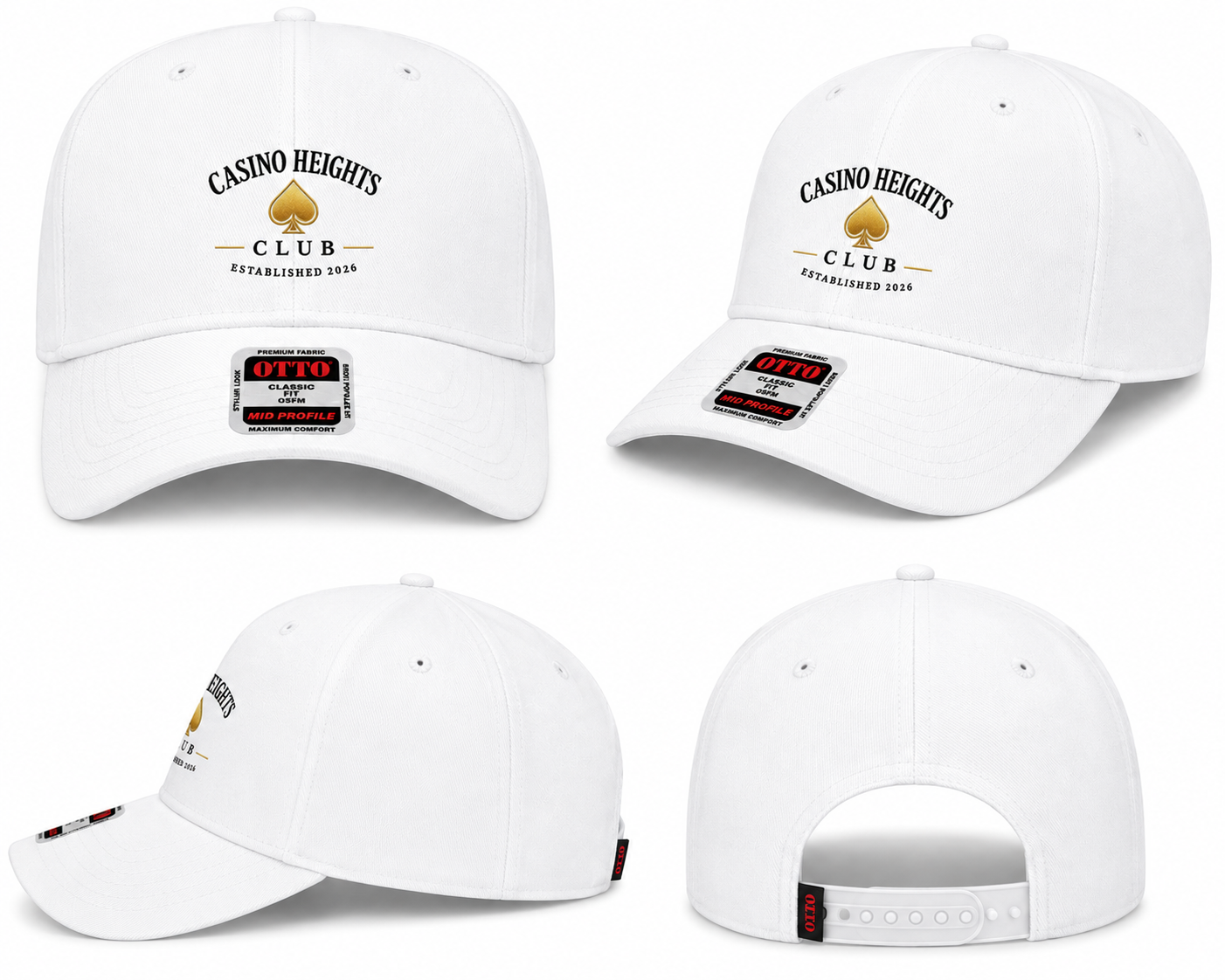 Casino Heights Club White Snapback Hat