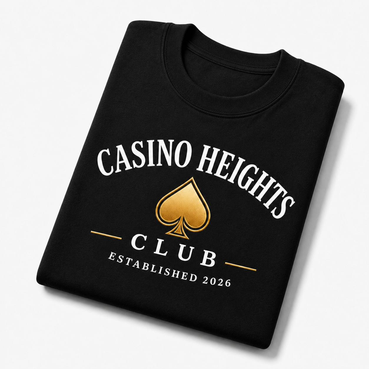 Casino Heights Club Gold Spade Graphic T-Shirt – Black