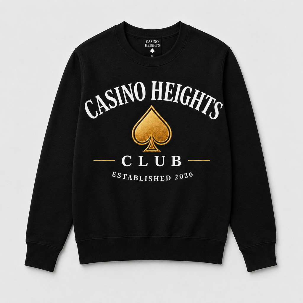 Black Casino Heights Club Crewneck Sweatshirt