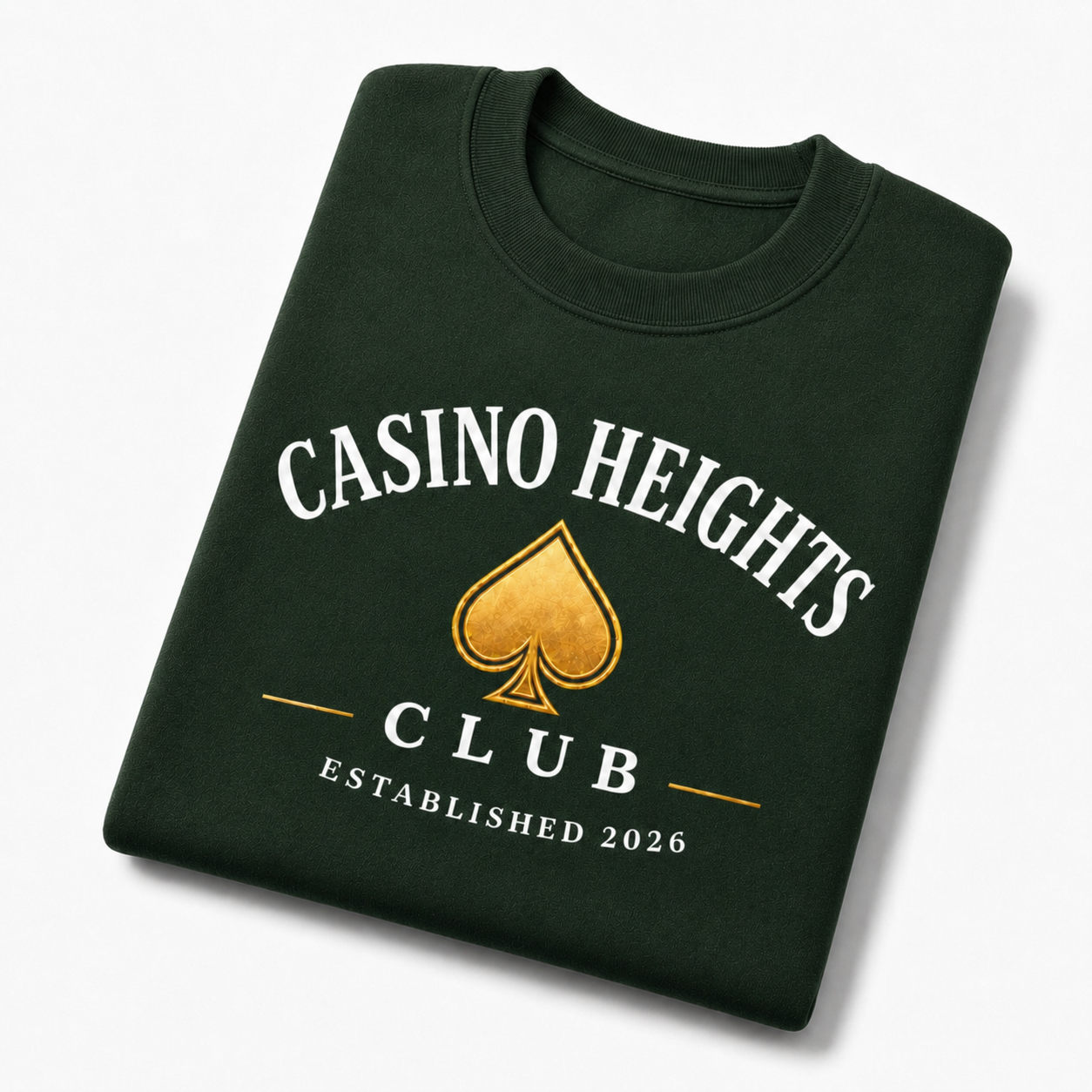 Casino Heights Club Forest Green Gold Spade Graphic Tee