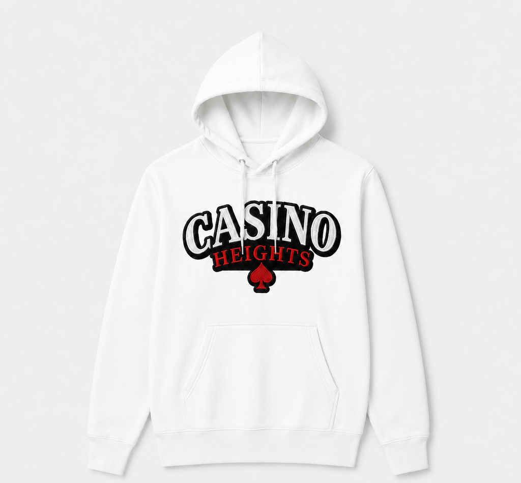 Casino Heights Classic Logo Hoodie – White