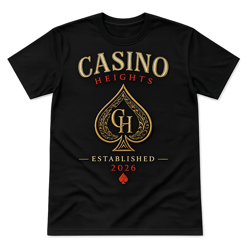 Casino Heights Established 2026 Graphic Tee – Black