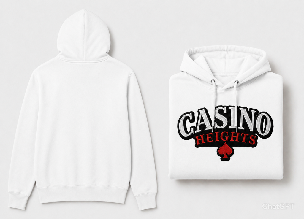 Casino Heights Classic Logo Hoodie – White