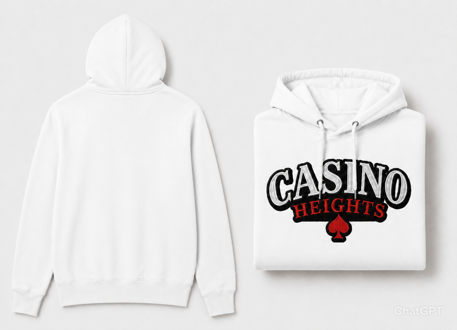 Casino Heights Classic Logo Hoodie – White