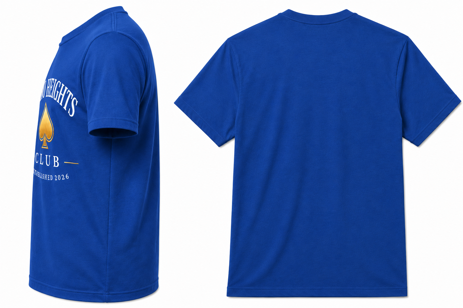 Casino Heights Club Royal Blue Gold Spade Graphic Tee