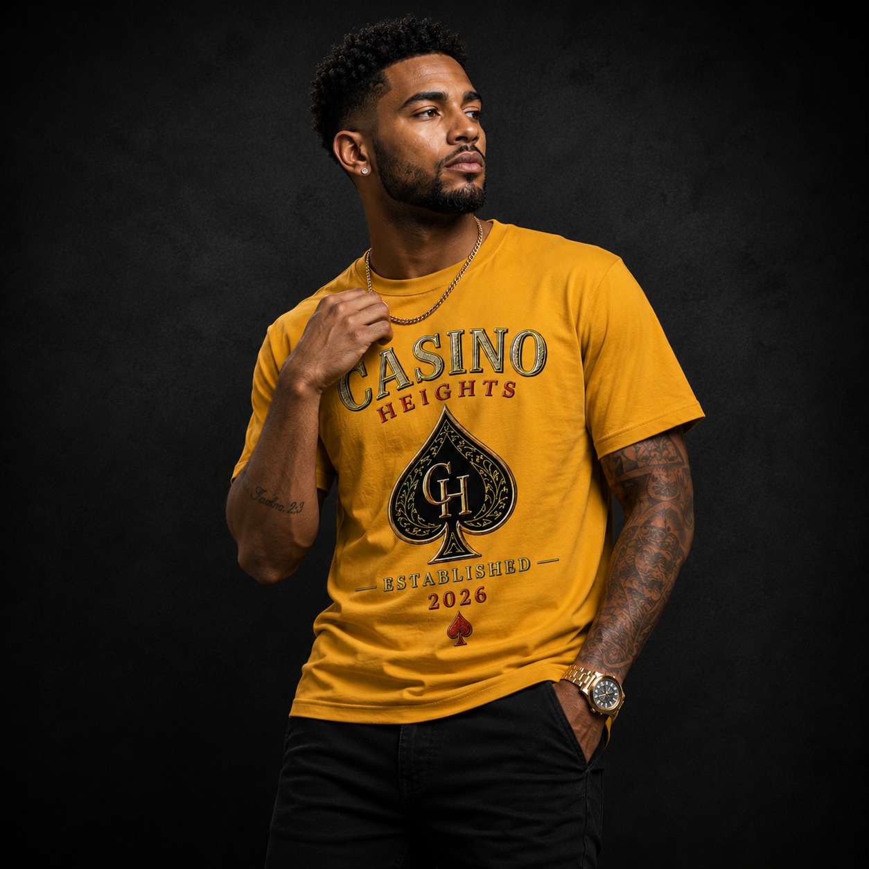 Casino Heights Established 2026 Graphic Tee – Gold