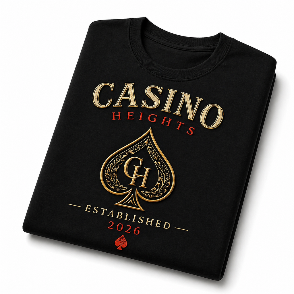 Casino Heights Established 2026 Graphic Tee – Black