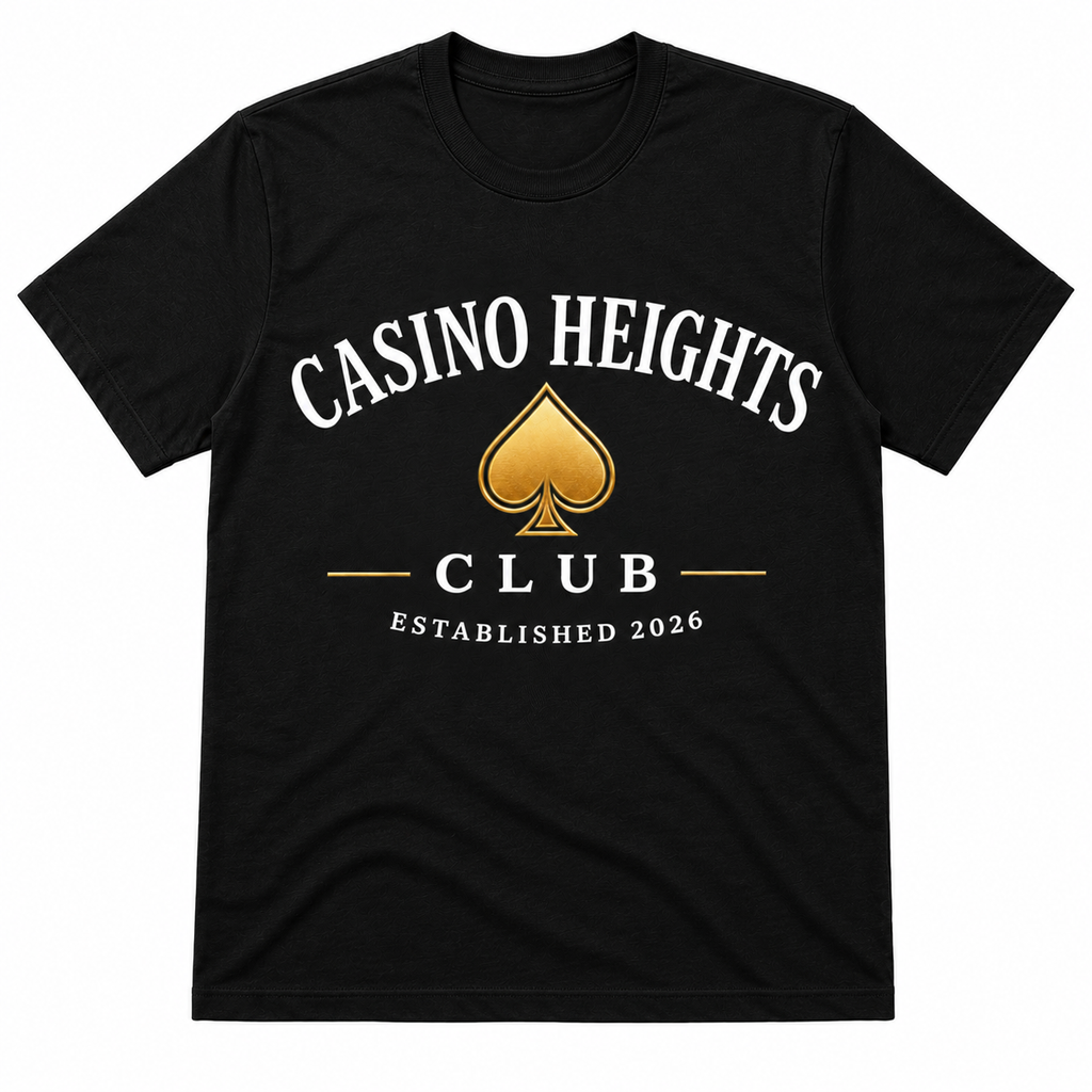 Casino Heights Club Gold Spade Graphic T-Shirt – Black