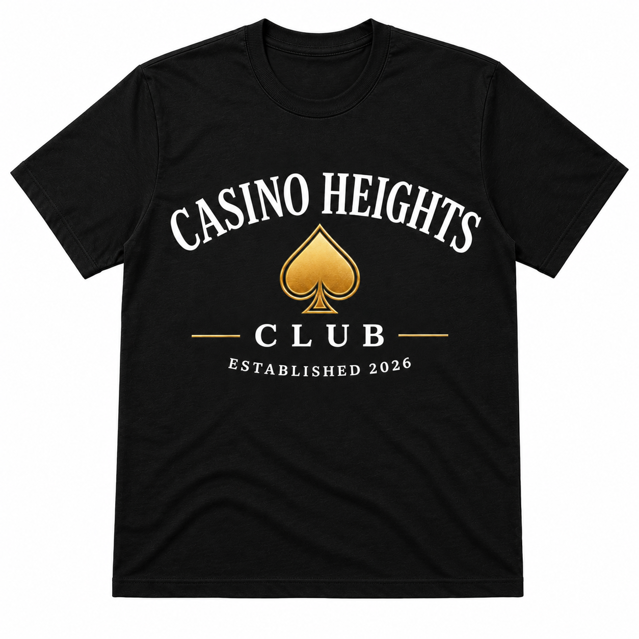 Casino Heights Club Gold Spade Graphic T-Shirt – Black
