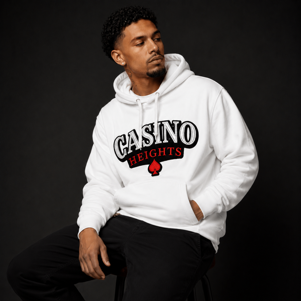 Casino Heights Classic Logo Hoodie – White