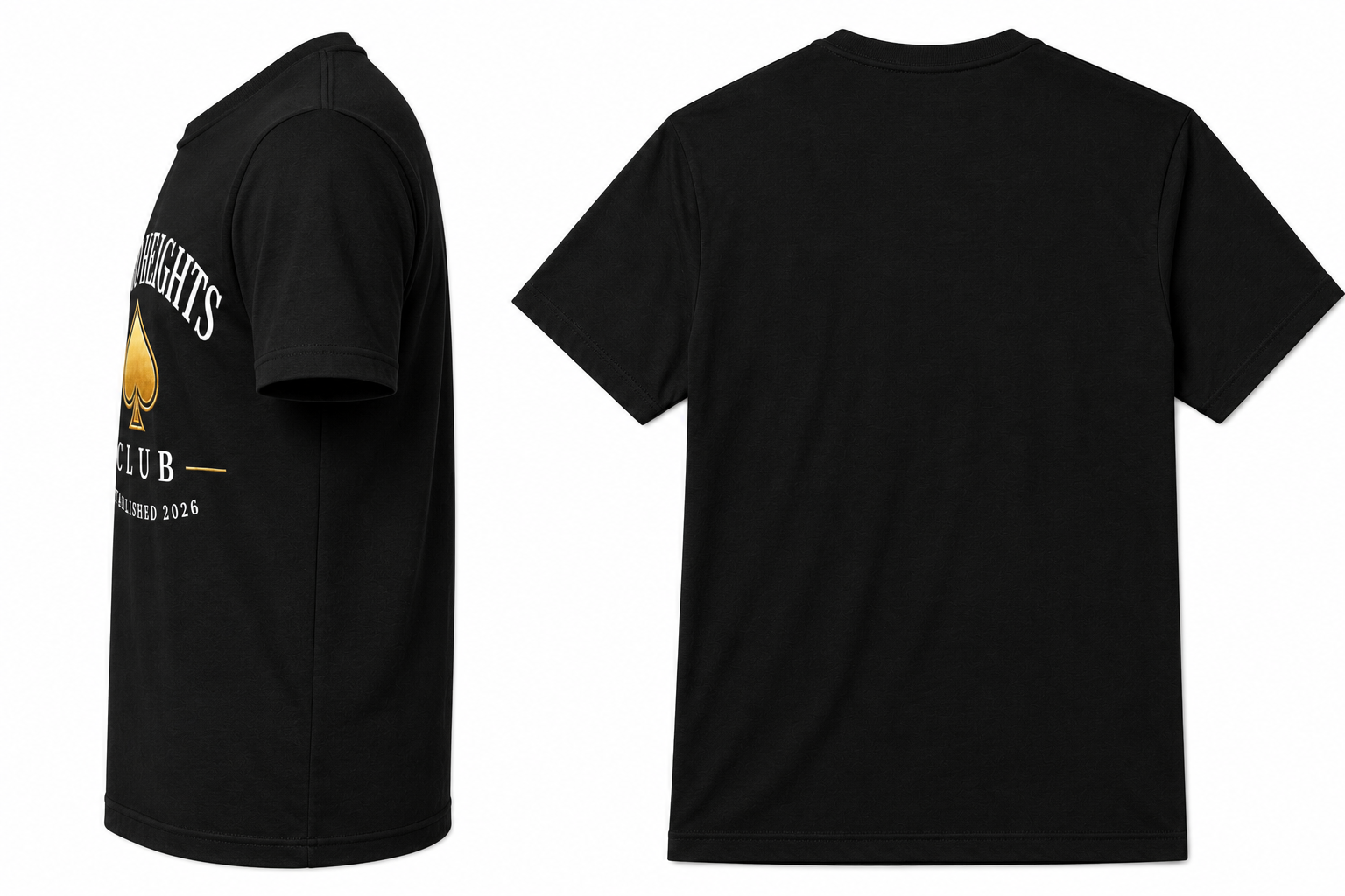 Casino Heights Club Gold Spade Graphic T-Shirt – Black