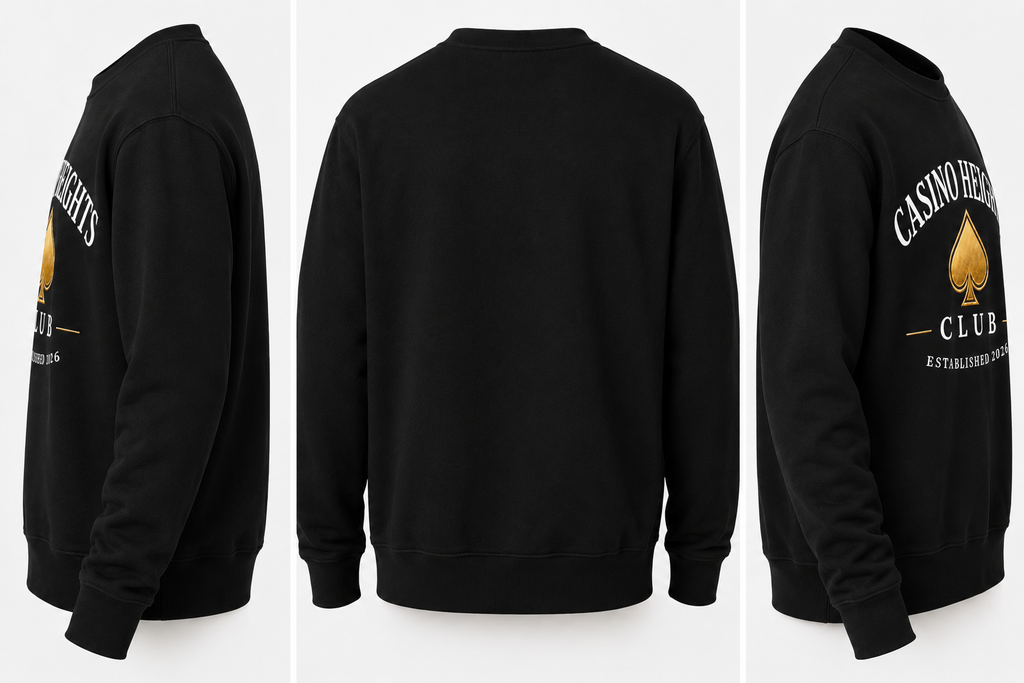 Black Casino Heights Club Crewneck Sweatshirt