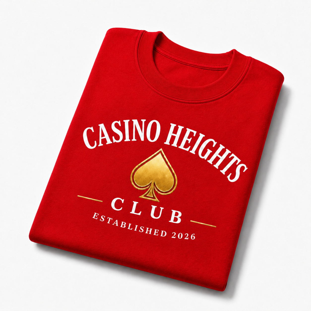 Casino Heights Club Red Gold Spade Graphic T-Shirt