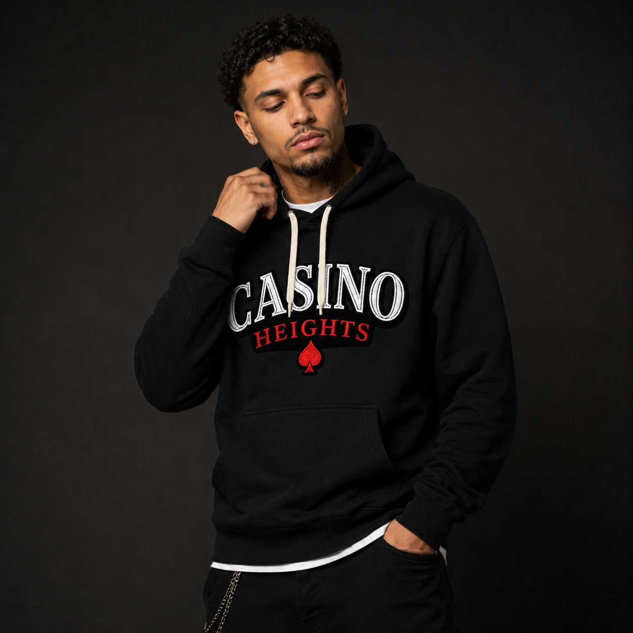 Casino Heights Classic Logo Hoodie – Black