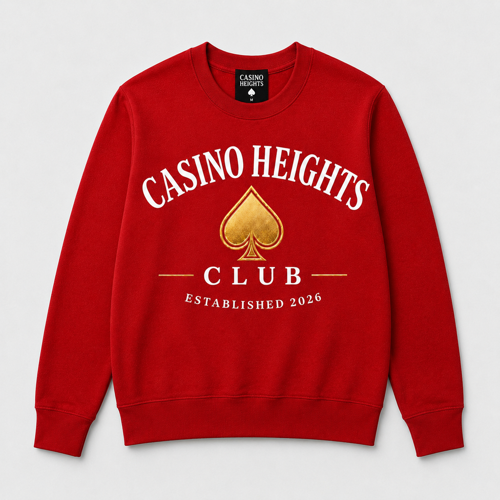 Red Casino Heights Club Crewneck Sweatshirt