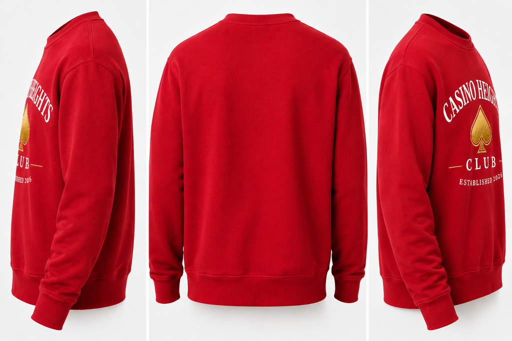 Red Casino Heights Club Crewneck Sweatshirt