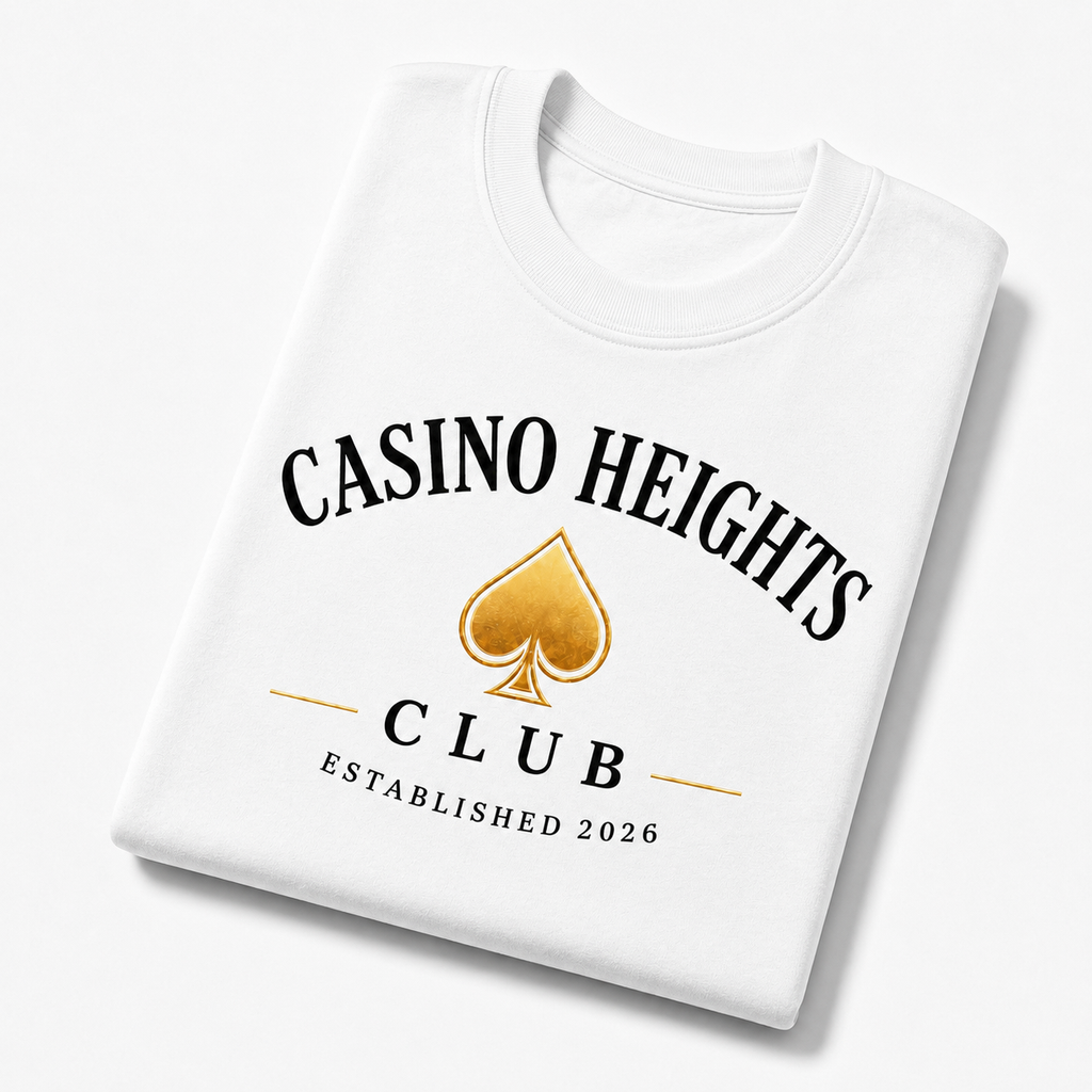 Casino Heights Club Gold Spade Graphic T-Shirt – White