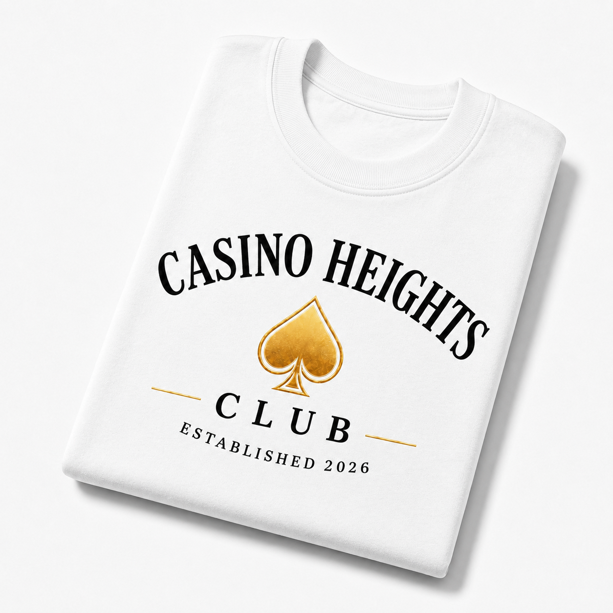 Casino Heights Club Gold Spade Graphic T-Shirt – White