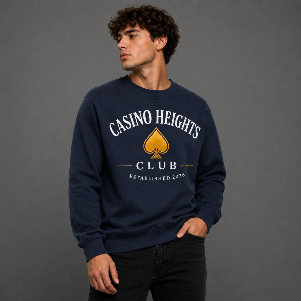 Casino Heights Club Navy Blazer Crewneck Sweatshirt