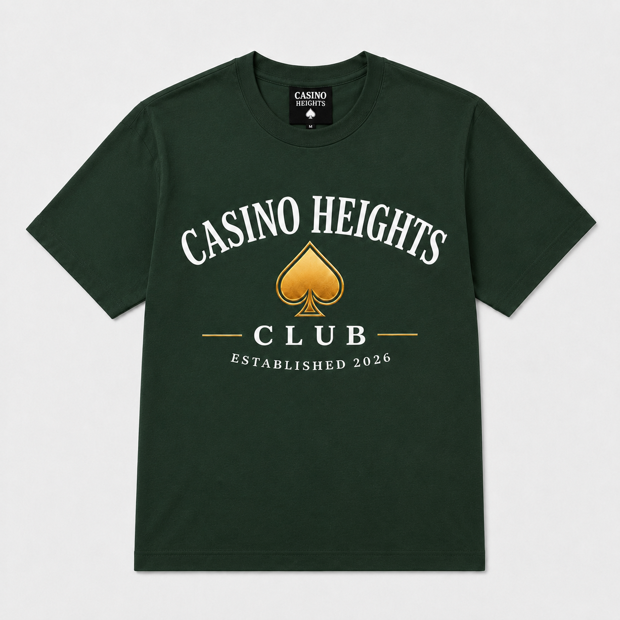 Casino Heights Club Forest Green Gold Spade Graphic Tee