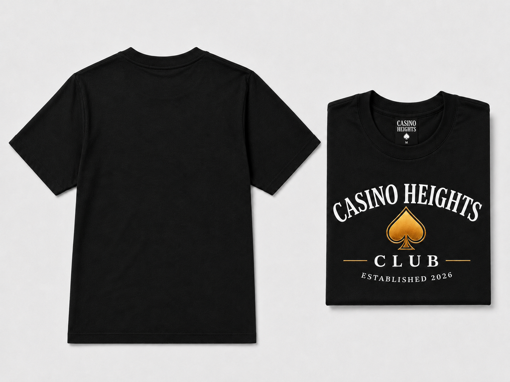 Casino Heights Club Gold Spade Graphic T-Shirt – Black