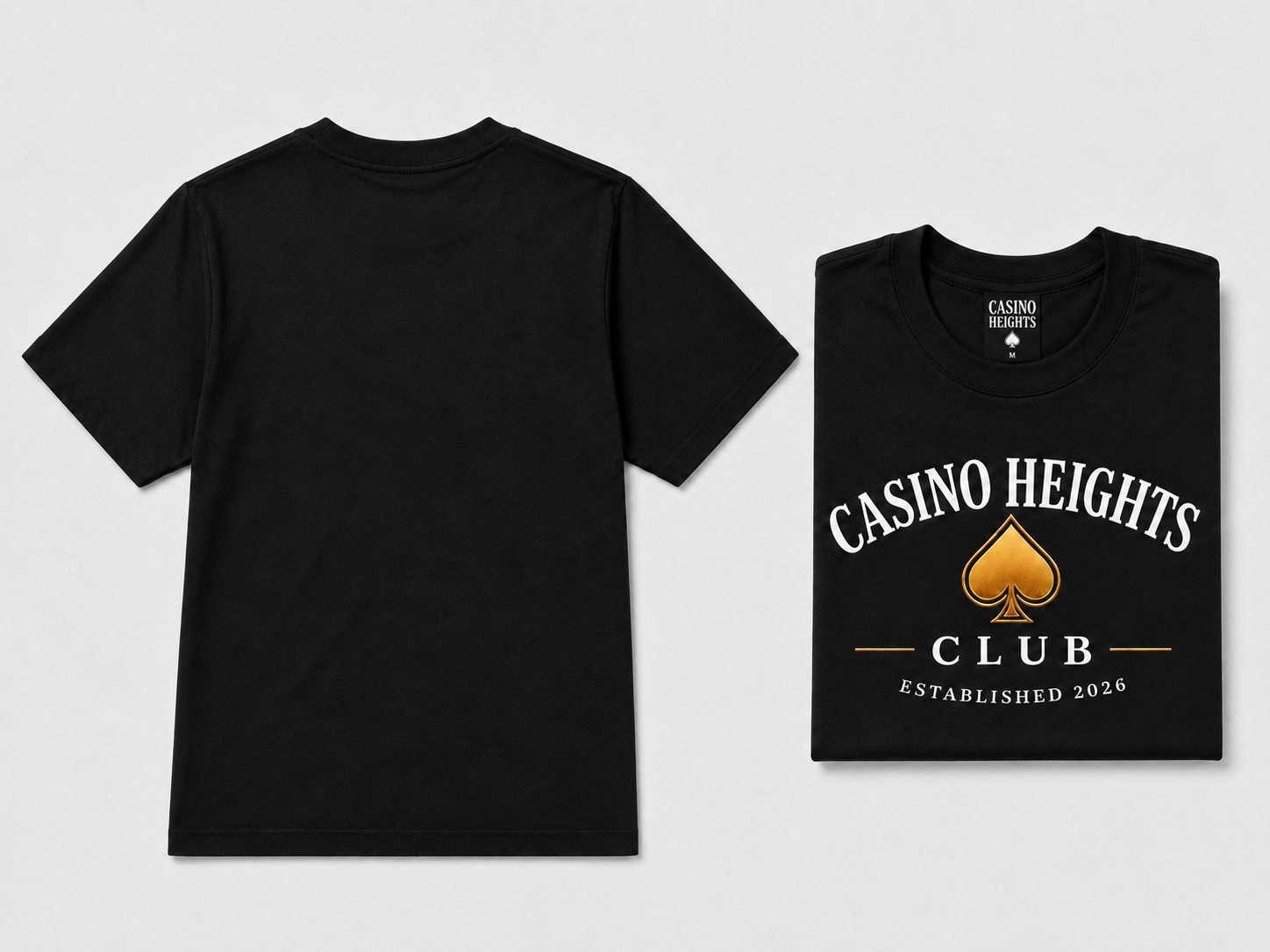 Casino Heights Club Gold Spade Graphic T-Shirt – Black