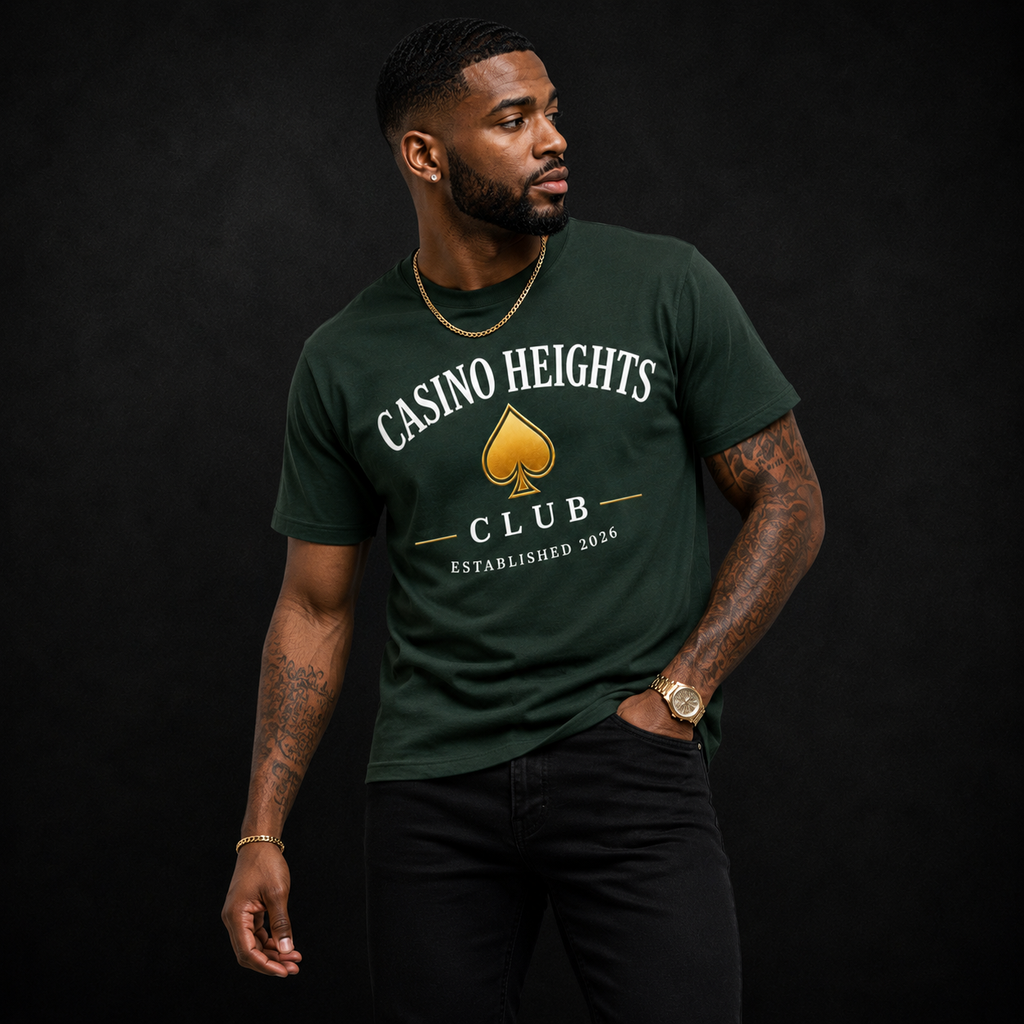 Casino Heights Club Forest Green Gold Spade Graphic Tee