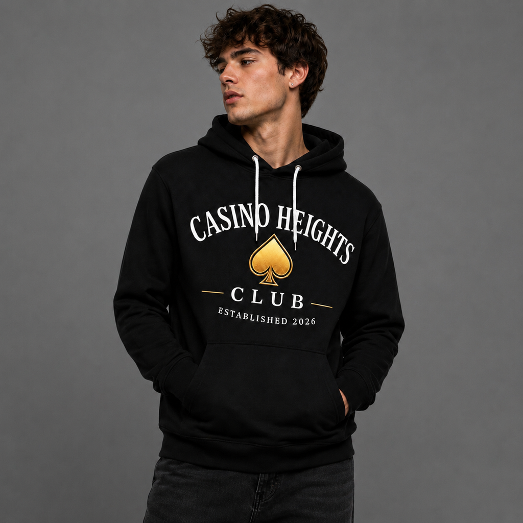 Black Casino Heights Club Hoodie