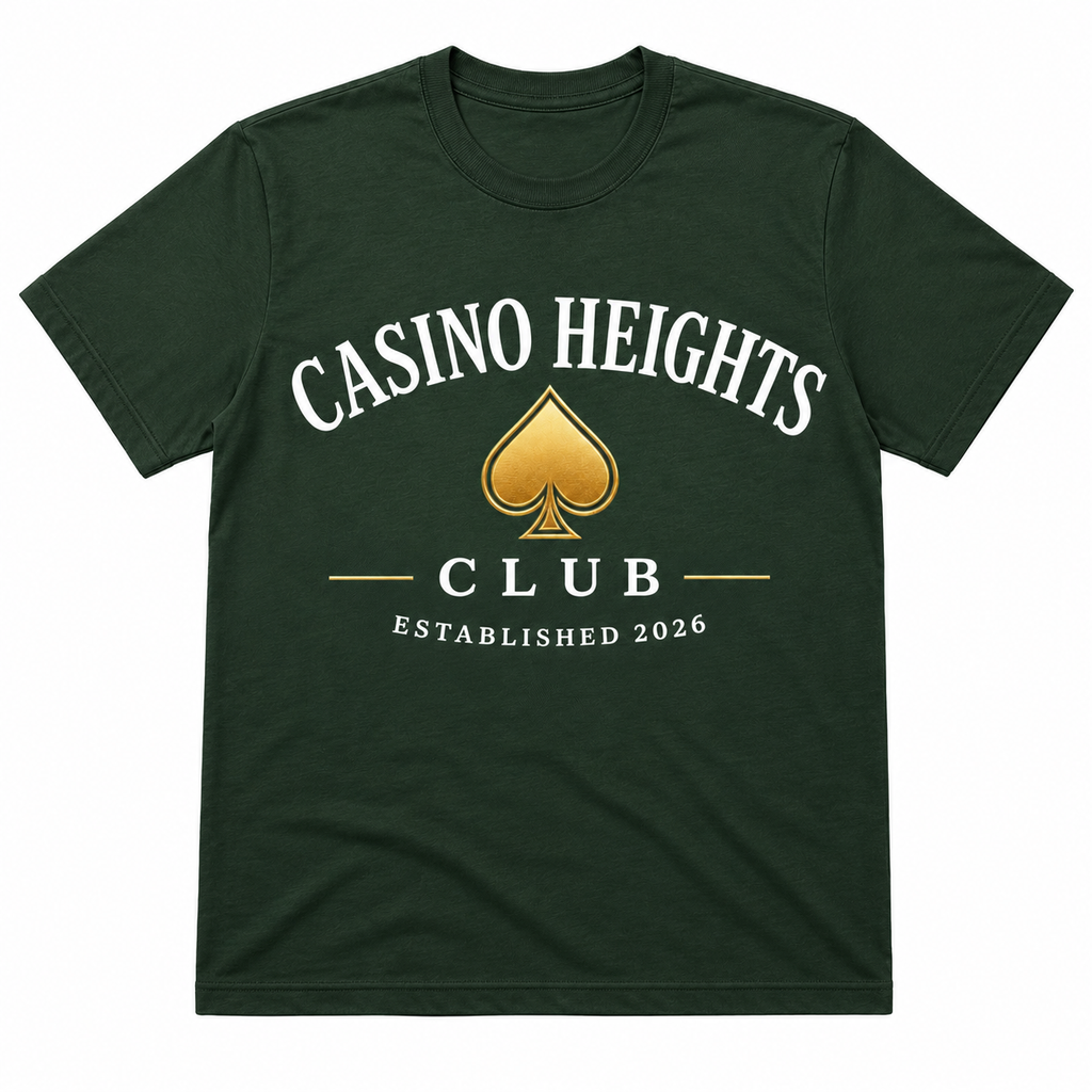 Casino Heights Club Forest Green Gold Spade Graphic Tee