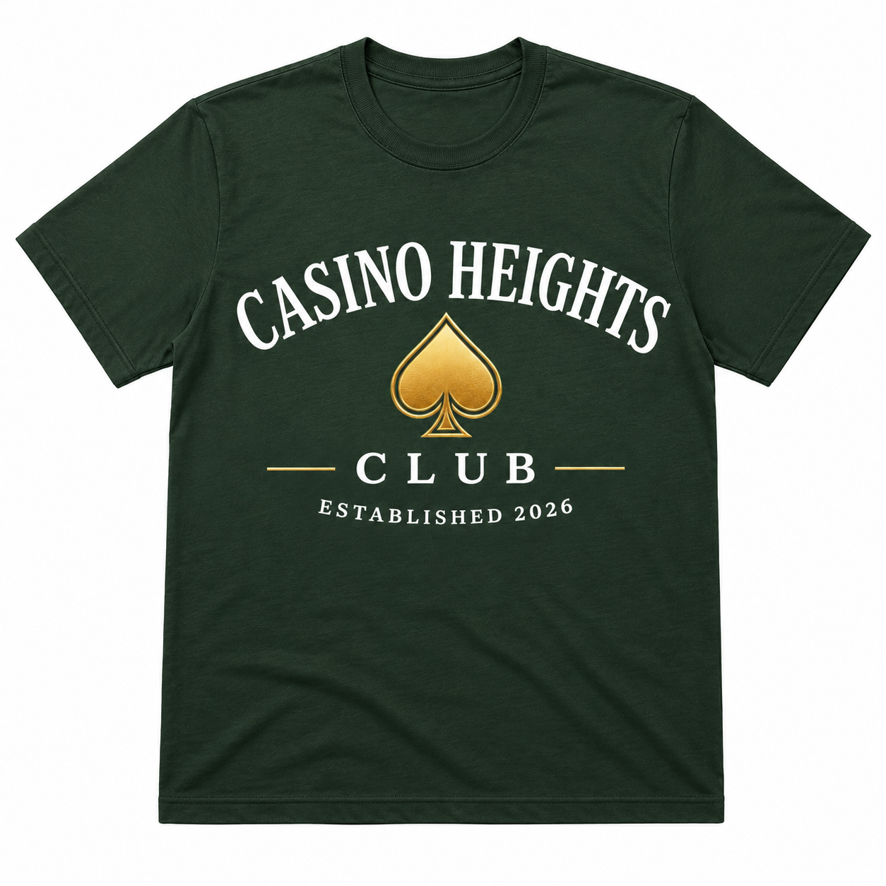 Casino Heights Club Forest Green Gold Spade Graphic Tee