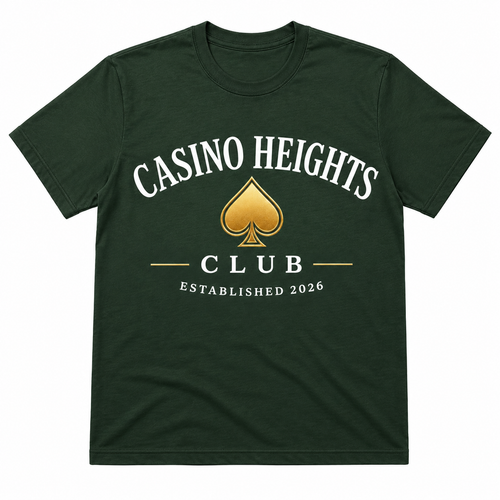 Casino Heights Club Forest Green Gold Spade Graphic Tee