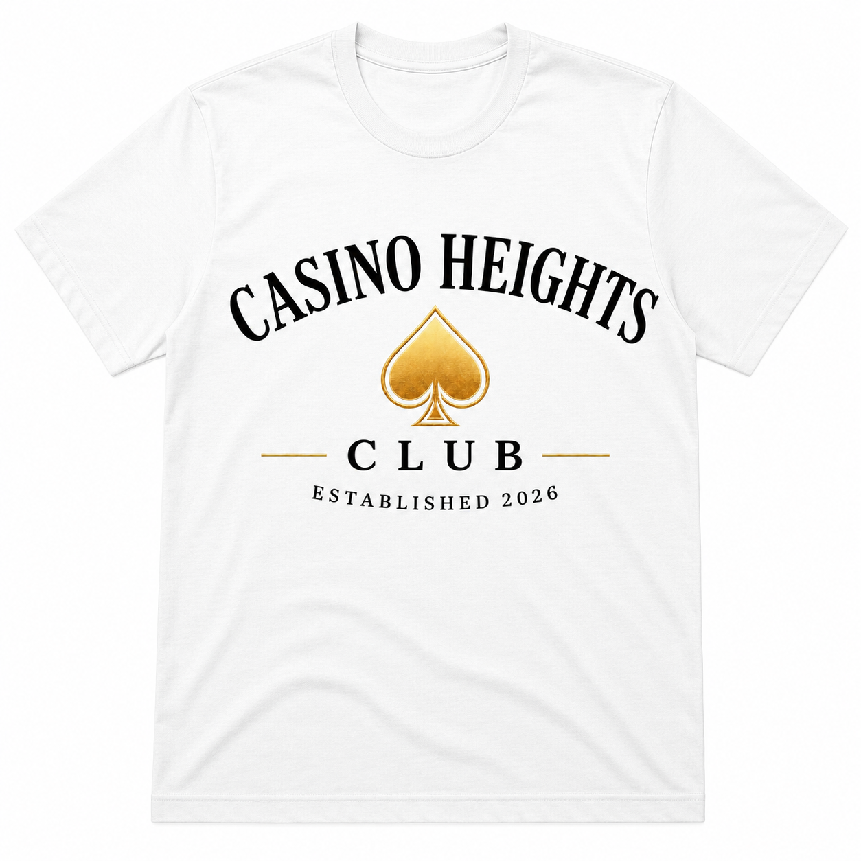 Casino Heights Club Gold Spade Graphic T-Shirt – White