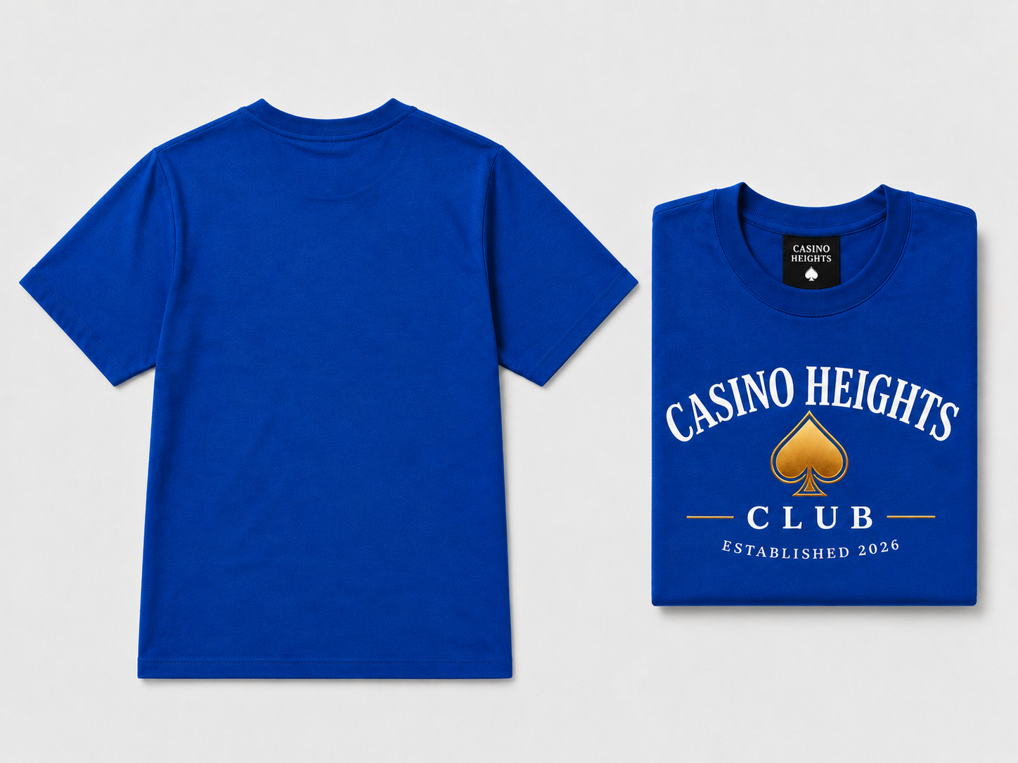 Casino Heights Club Royal Blue Gold Spade Graphic Tee