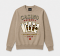 Casino Heights Royal Flush Crewneck Sweatshirt – latte